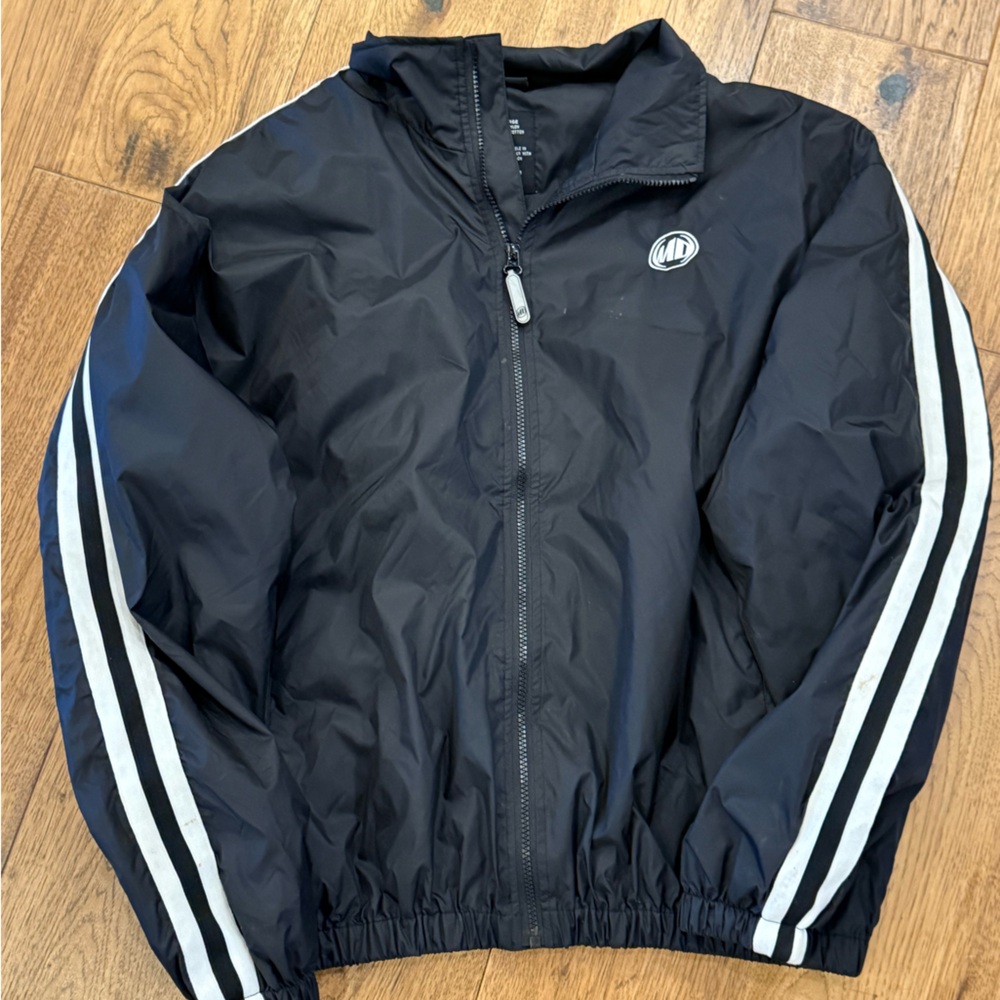 Mountain Dew Black Windbreaker Jacket with White Stripes